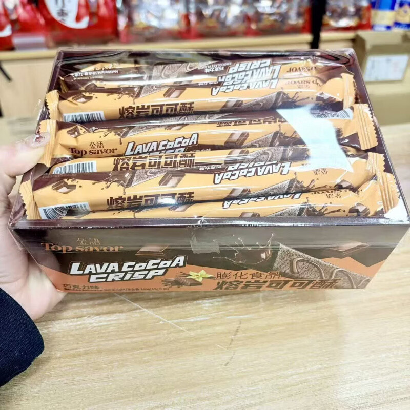 食怀熔岩可可酥巧克力味开心果酥脆可口膨化零食360g(12g*30条) 熔岩可可酥巧开心果味2盒 360g/盒