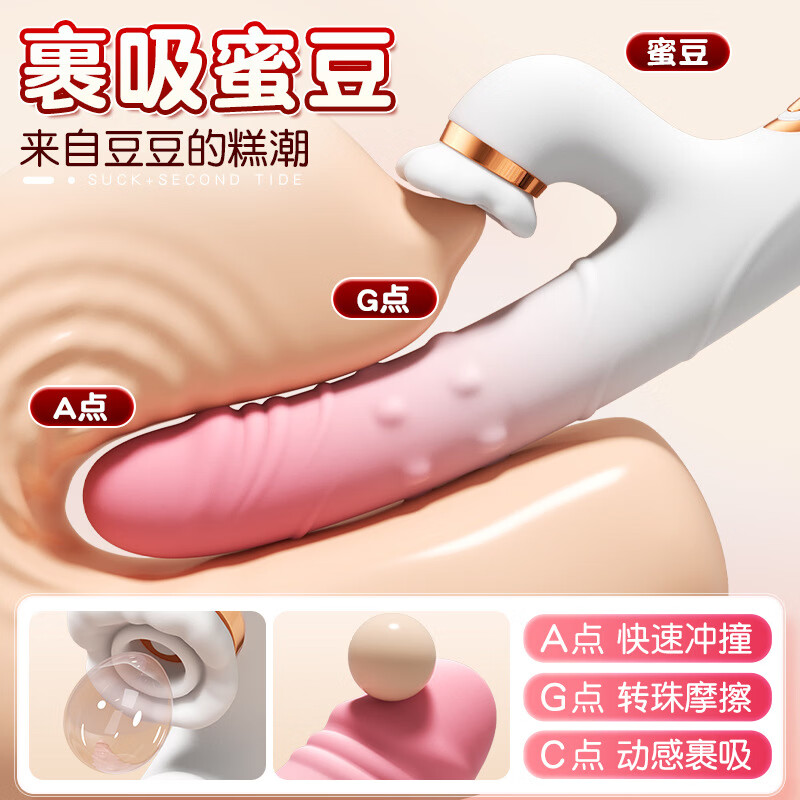 主动点（ZHUDONGDIAN）梦幻吮吸震动棒伸缩加温性趣炮机女性自慰器情趣玩具成人床上用品 梦幻伸缩棒-渐变粉白色（吮吸版）