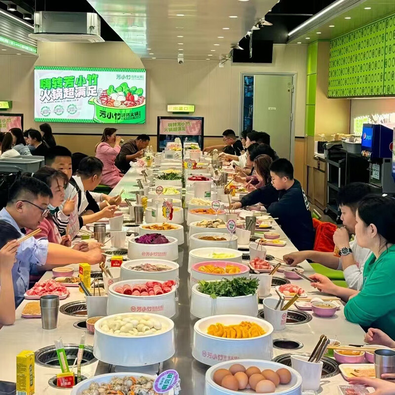 溥畔旋转小火锅设备套商用转转麻辣烫寿司涮烤一体式自助小火车送餐