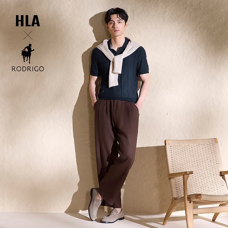 海澜之家（HLA）短袖针织衫男26新款轻商务洛德利格联名系列毛衣男夏 藏青花纹18 L 175/92A 推荐137~150斤