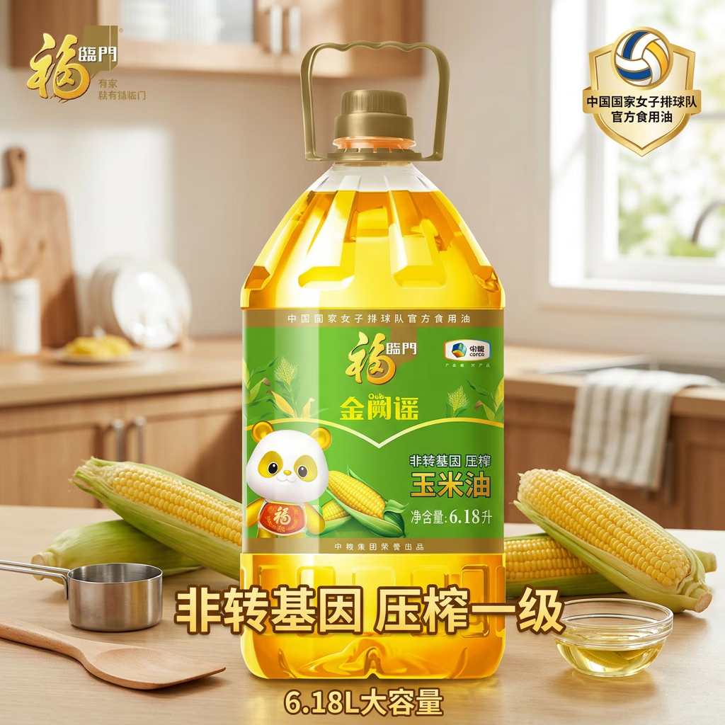 福临门金阙谣 非转基因压榨一级玉米油6.18L 食用油新老包装随机发