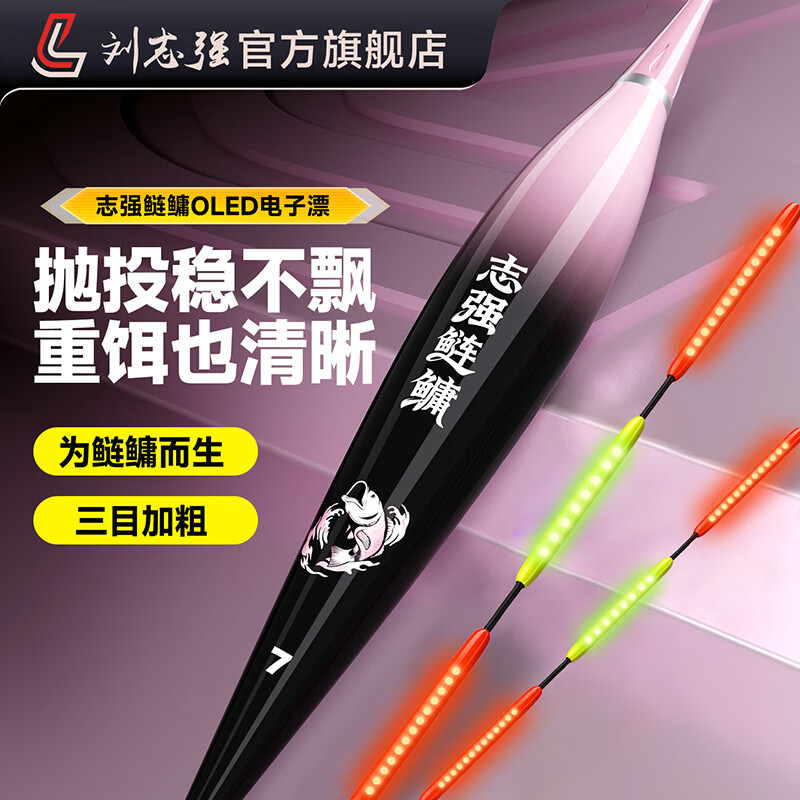 刘志强鲢鳙电子漂大物夜光漂加粗志强鲢鳙浮漂咬钩变色夜钓装备 变色款1支+1粒425电池+便携收纳盒 志强鲢鳙4号 （吃铅4.5g 长度49.5cm）