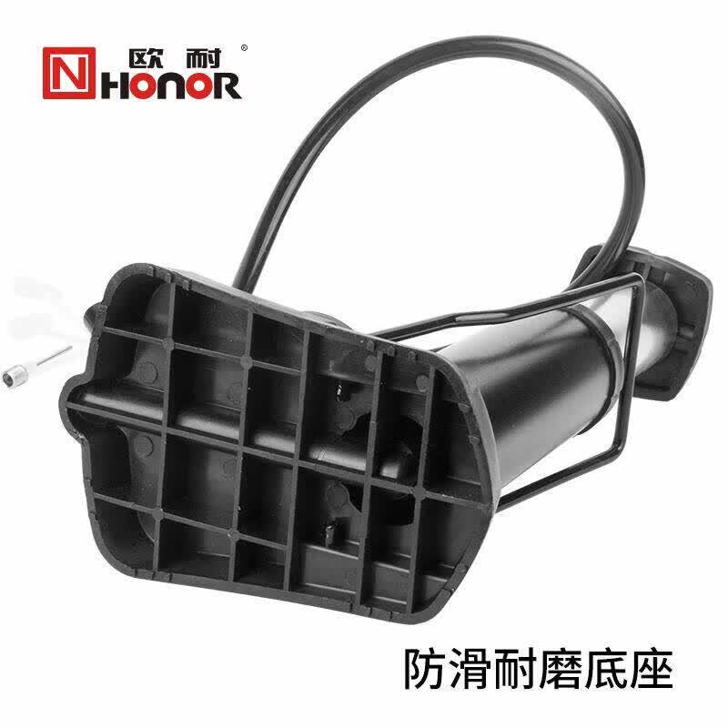 欧耐脚踩打气筒高压家用通用摩托电瓶三轮车小型便携多功能充气泵 升级高压精准打气筒4411LB【汽车常备】