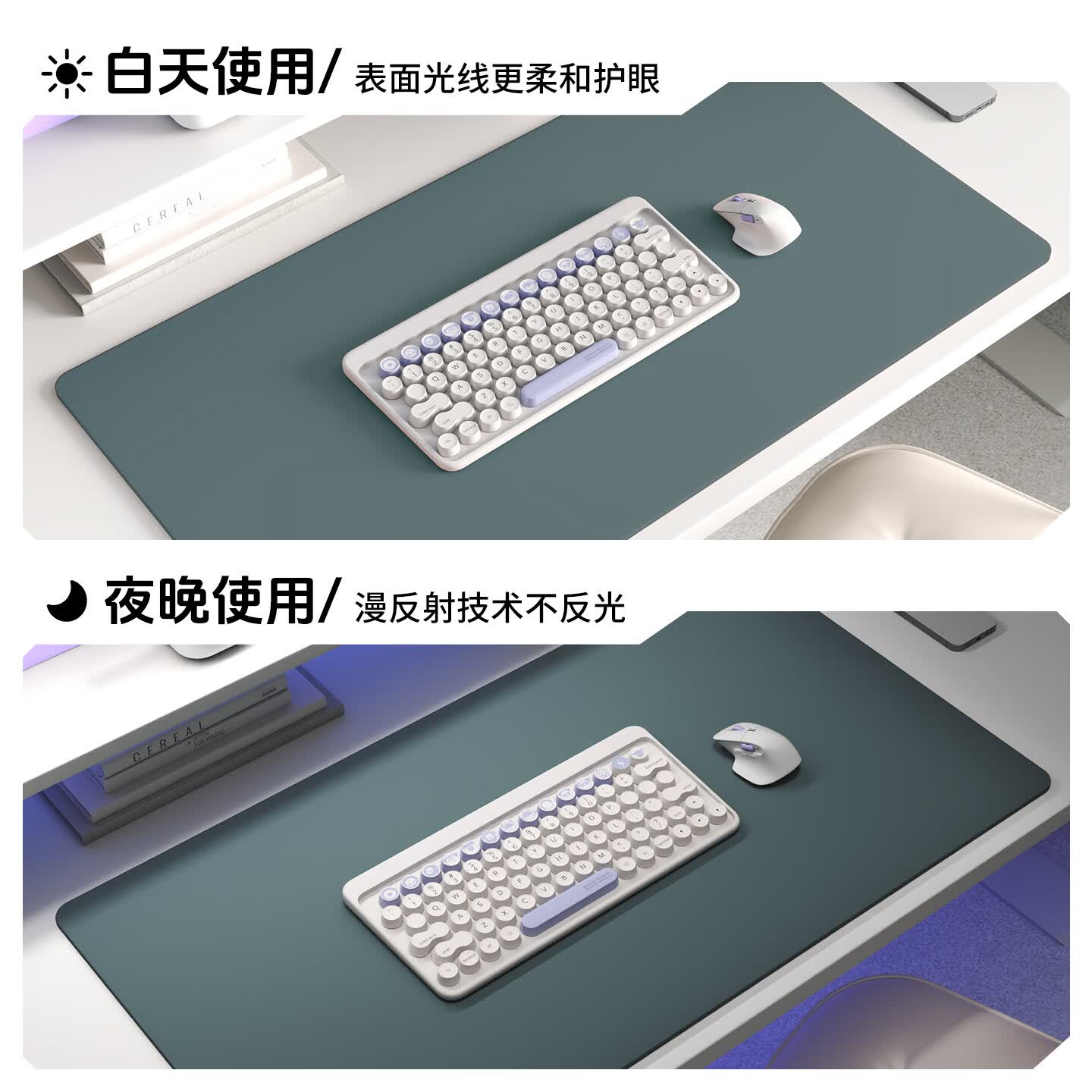 同依鼠标垫大号桌垫桌面保护垫办公电脑桌超大防滑垫游戏学习书桌垫 海湾蓝【环保无甲醛】 定制尺寸联系客服改价
