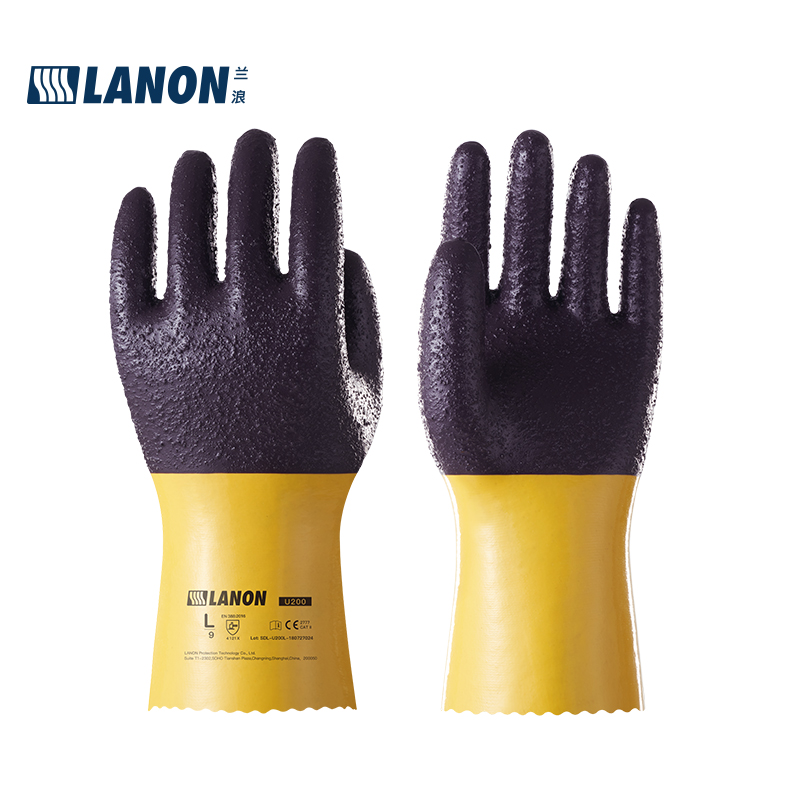兰浪(LANON)U200 PVC防滑手套 渔业劳保耐磨防护CE认证 XL