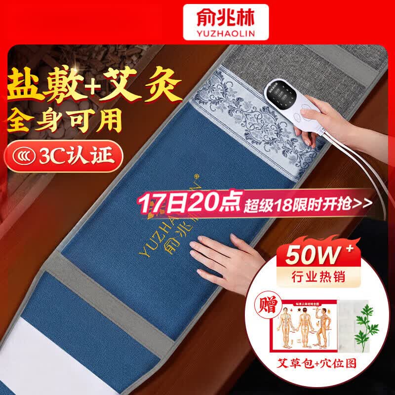 俞兆林海盐袋热敷包热敷袋理疗袋电加热腰部肩颈艾灸艾草 [加长款]智能控温+艾草包