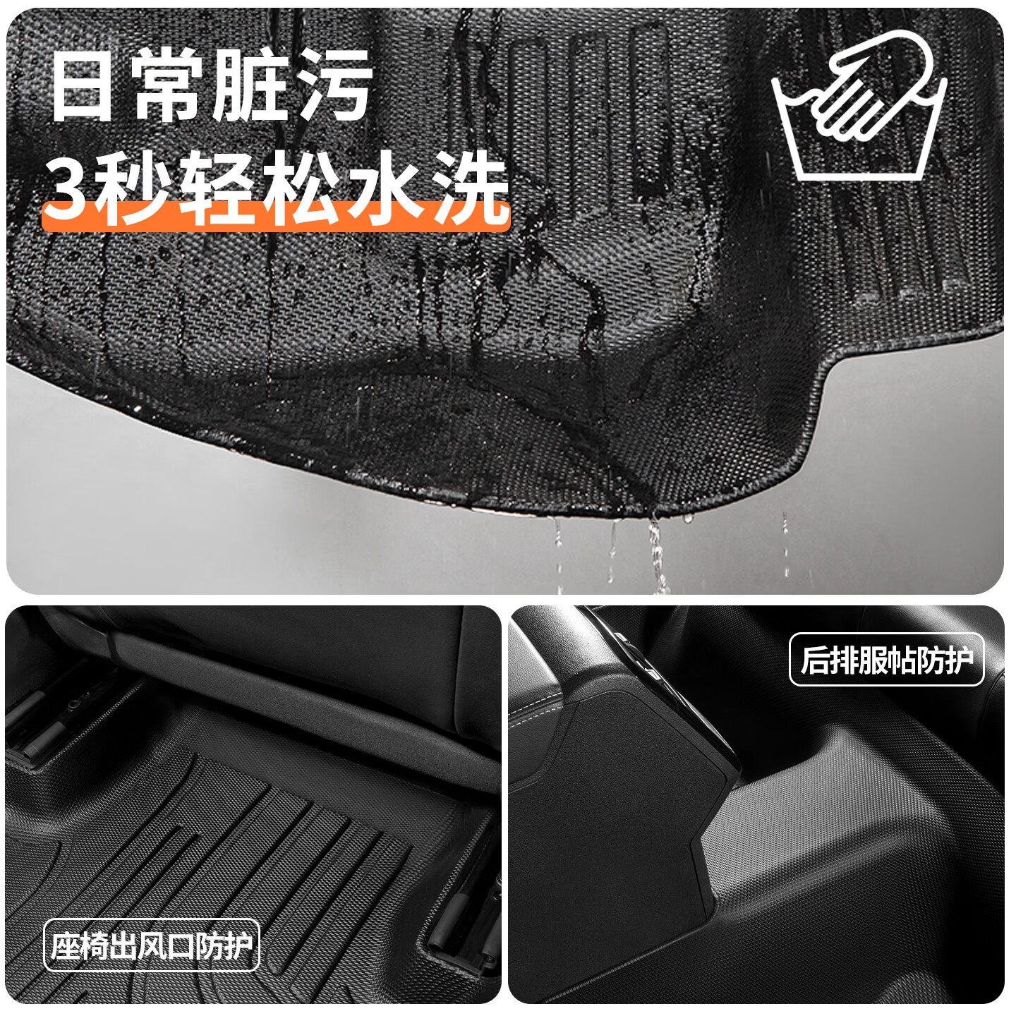 车丽友 汽车脚垫TPE全包围专用于深蓝S05 TPE脚垫+碳纤丝【家用首选】黑色 深蓝S05(25款-至今)