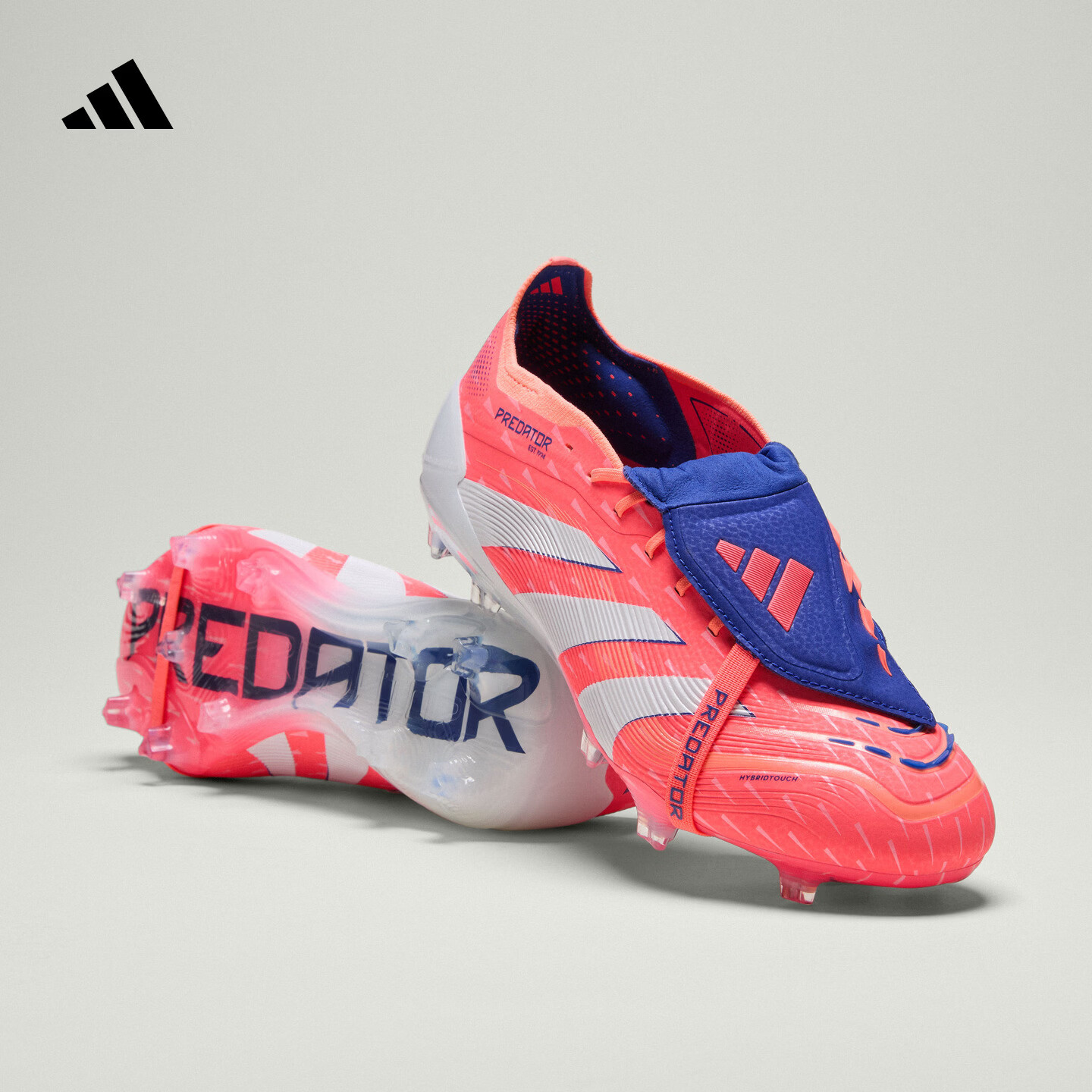 adidas PREDATOR ELITE FT FG长钉翻折鞋舌款足球鞋男女阿迪达斯 信号珊瑚粉/白色/橙色 39
