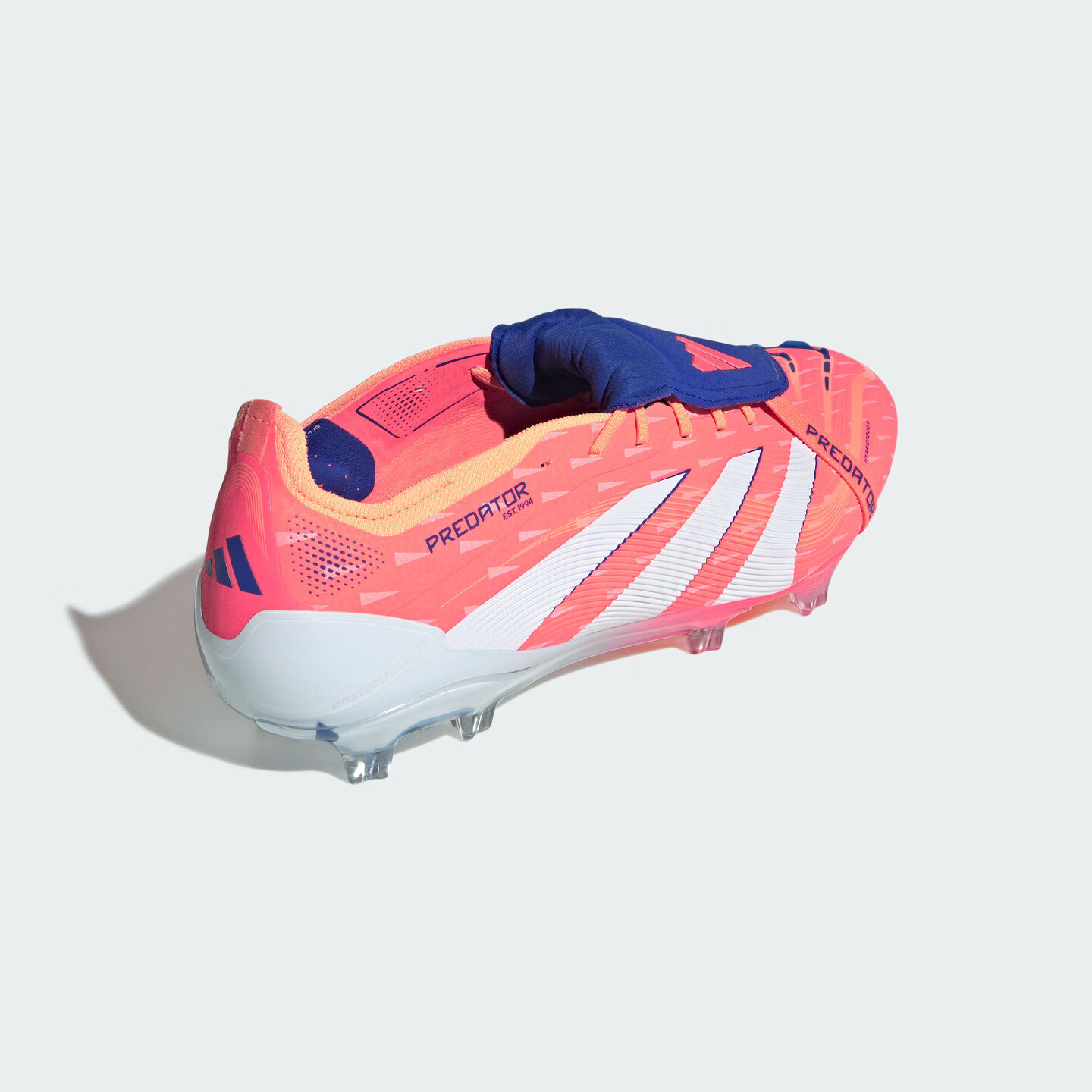 adidas PREDATOR ELITE FT FG长钉翻折鞋舌款足球鞋男女阿迪达斯 信号珊瑚粉/白色/橙色 39
