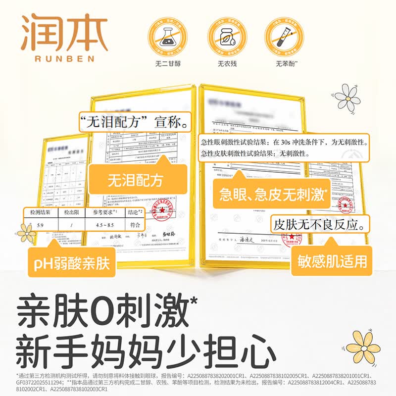 润本（RUNBEN）婴儿儿童沐浴露洗发水二合一婴儿宝宝沐浴液洗头专用旗舰店正品 【3岁+】儿童款500ml×1瓶