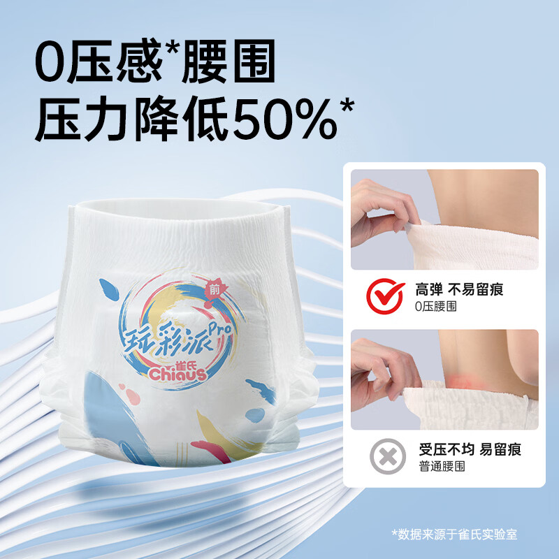 Chiaus雀氏玩彩派Pro婴儿尿裤透气薄拉拉裤干爽尿不湿夏天学步裤 【拉拉裤】3XL码36片