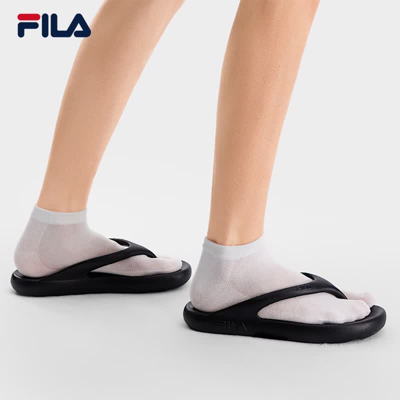 斐乐（FILA）潮汐线人字拖鞋男鞋2026夏季新款运动拖鞋夹脚拖休闲沙滩鞋 黑-BK 41