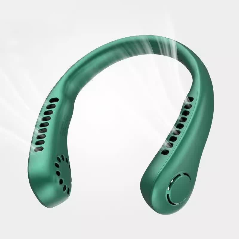 溥畔挂脖小风扇便捷式迷你风扇无叶充电小电扇挂颈风扇 粉色 10000mAh