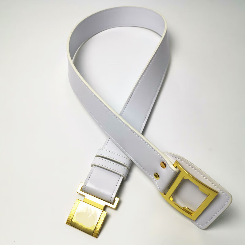 新款消防外腰带西装常服腰带男白色皮带封腰金色卡口礼仪腰带