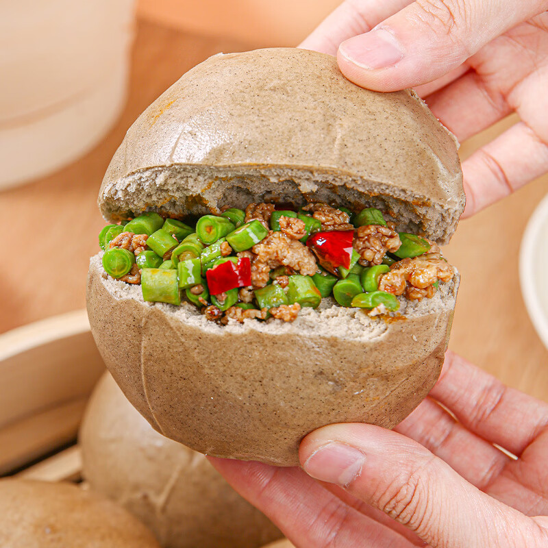 膳农匠黑荞麦杂粮馒头无添加白面低脂高纤粗粮大馒头125g早餐代餐面食 【80%荞麦+20%黑全麦】 125gx12个1500克(500克*3袋)