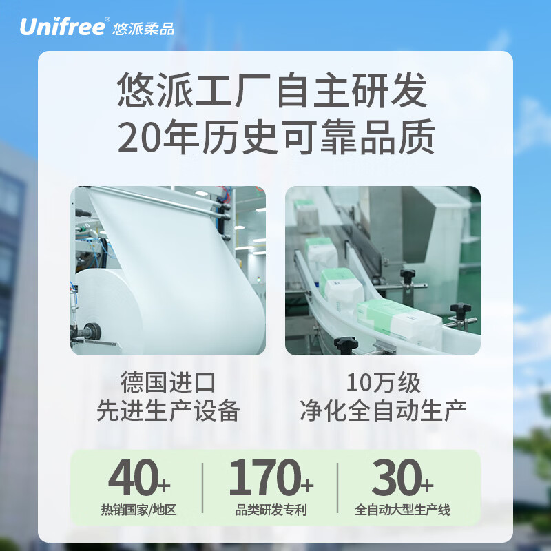 unifree一次性洗脸巾悬挂式珍珠纹擦脸巾洁面巾加大加厚干湿两用 【1包抵3包】挂抽洗脸巾180抽2提