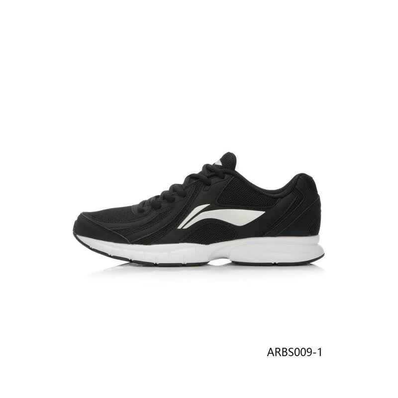 李宁（LI-NING）跑步鞋男鞋官方减震耐磨网面轻便透气跑鞋黑色休闲慢跑运动鞋 黑色/银色009-1 39