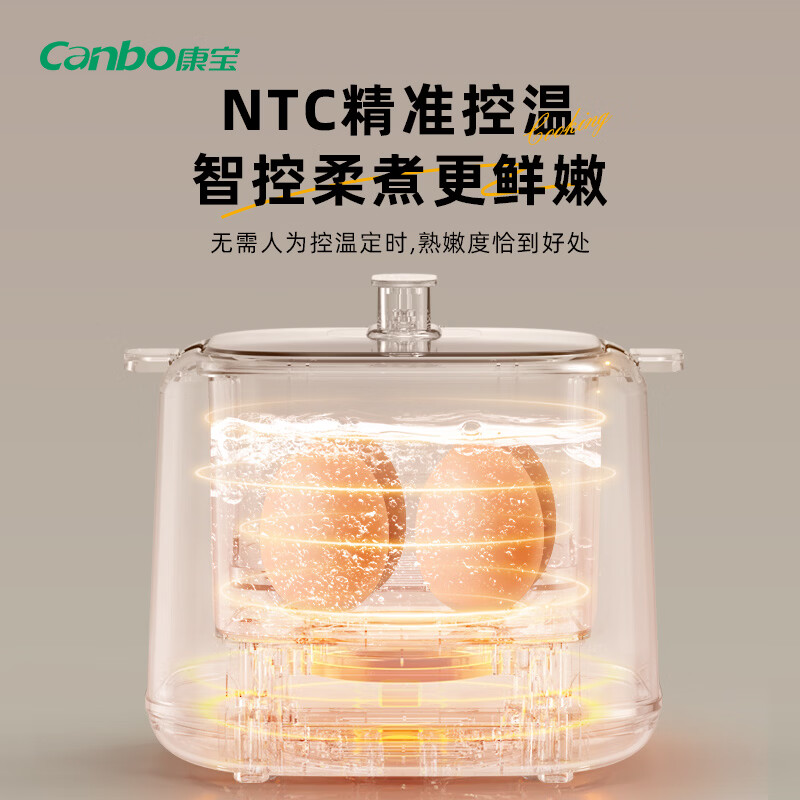 康宝(Canbo)煮蛋器 蒸蛋器双层迷你小型蒸锅智能定时煮鸡蛋神器多功能早餐一体机自动断电 双层 【特价款】六大功能 | 可蒸可煮