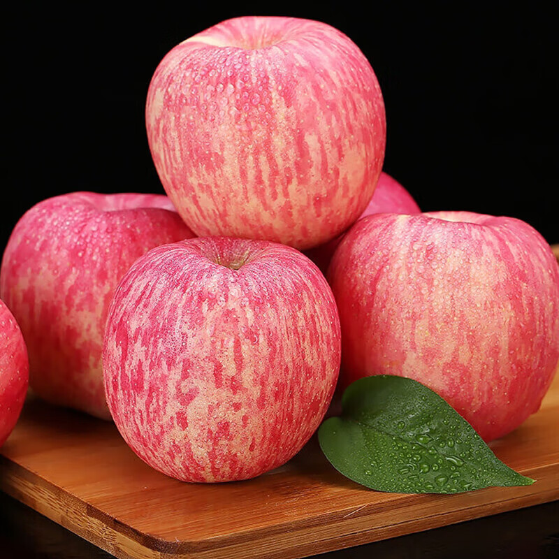 果站长烟台苹果栖霞红富士新鲜水果生鲜山东特产脆甜整箱平果送礼品 净重8.5-9斤 中果【75-80mm】