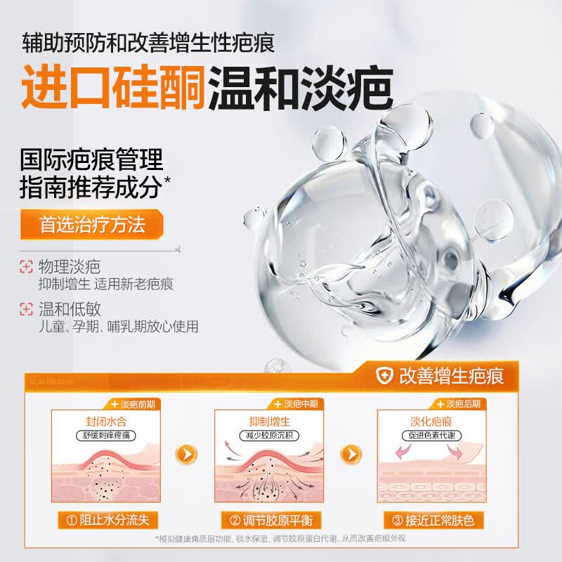 痕美医用疤痕贴剖腹产烧烫伤手术面部双眼皮疤痕减张贴疤痕贴院线同款 【三甲院线同款】薄款疤痕贴2.5*30cm