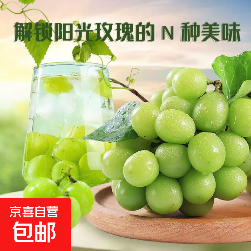 【产地直发】正宗阳光玫瑰葡萄新鲜水果青提无籽葡萄 净重1.8-2.2斤
