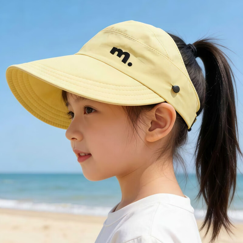 G.duck小黄鸭2026儿童可扎马尾防晒帽春夏空顶遮阳帽青少年户外鸭舌帽 紫色-m.半空顶马尾帽 帽围47-52cm参考年龄1-6岁