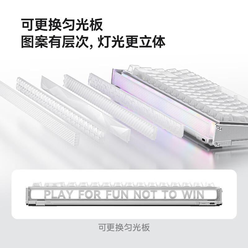 MelGeek蜜氪小蜜蜂 MADE68 V2 ULTRA 磁轴键盘TTC万磁王轴体电竞游戏打瓦无畏契约三角洲送礼好物男女朋友 MADE68ULTRA V2霜白光-Lite轴