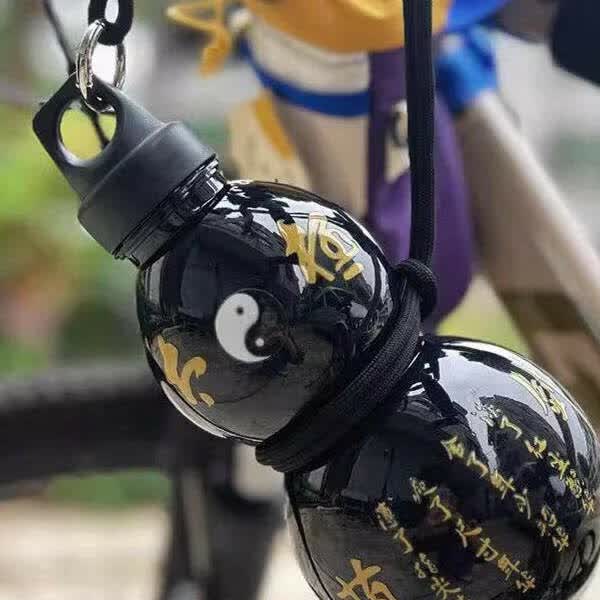 咏幻运动水杯葫芦水壶东方黑神话葫芦塑料学生男女生高颜值水杯便携式 750毫升紫色-带手提-八卦烫金贴纸