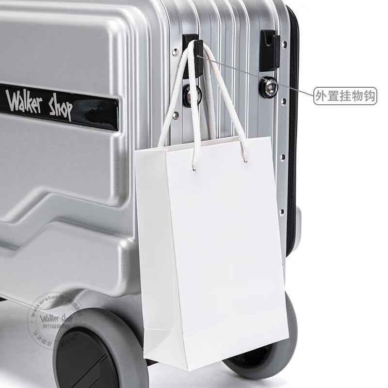 Walker Shop【2026年新款】电动行李箱可骑坐可上飞机智能骑行拉杆箱旅行箱 高级银【明日达】 20英寸 登机箱【直接带上飞机座舱】