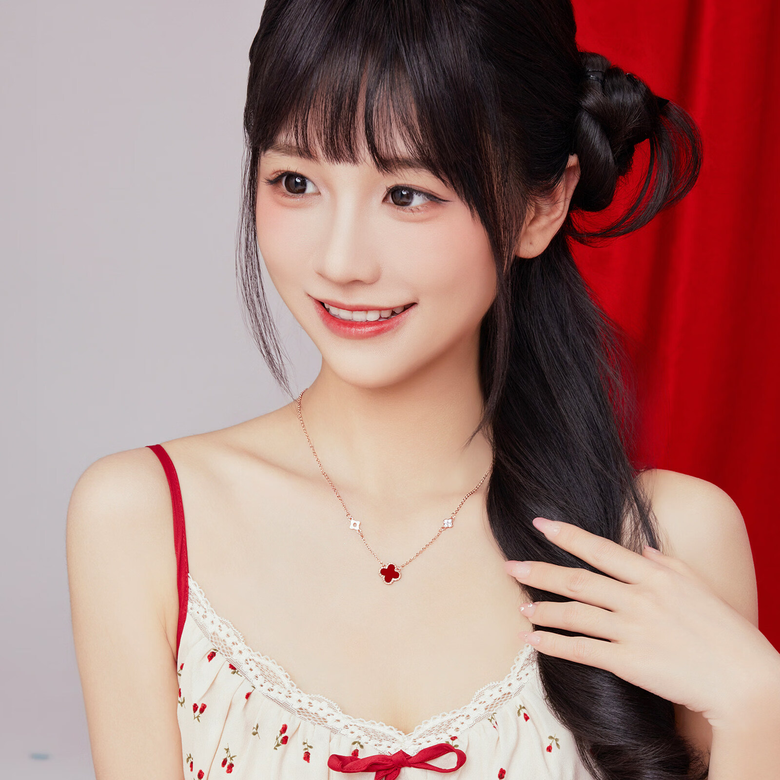 芭比Barbie【经典四叶草限定】幸运玫瑰金浩瀚银四叶草 红色