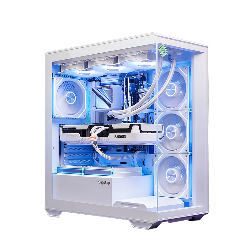 瀚铠（VASTARMOR）雪曜 AMD锐龙7 9800X3D / RX9070XT/24G/1TB台式组装电脑高端电竞游戏设计建模AI渲染主机DIY整机