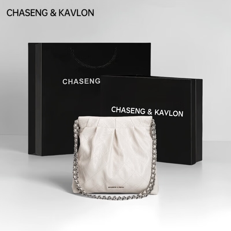 CHASENG&KAVLON生日礼物女友轻奢包包小&ck女包流浪包女士包水桶包链条包托特包 白色中号-轻奢CK流浪包 CK0809