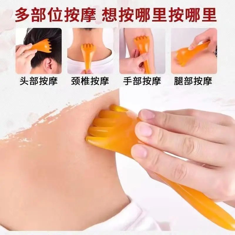新款按摩梳手持式ABS环保材质五指梳额头按摩器五爪头皮经络全身 5只【头部按摩器】温润不伤肤颜色随机