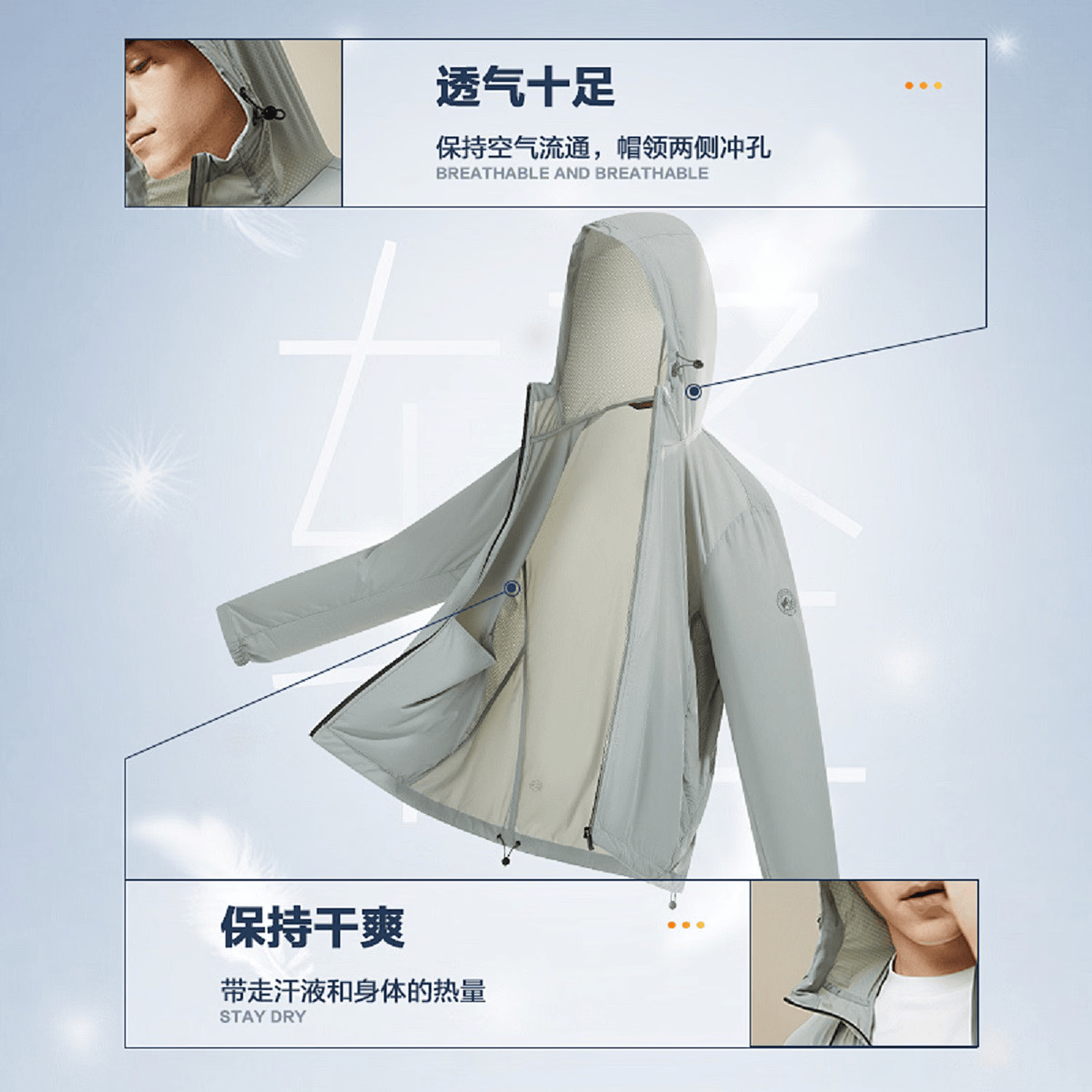 MUSIER ROUJE官方品牌防晒衣男防紫外线2026夏季新款薄款休闲男士高端防晒衣 藏青色-UPF50+ 官方正品 2XL 码【建议140-155斤】