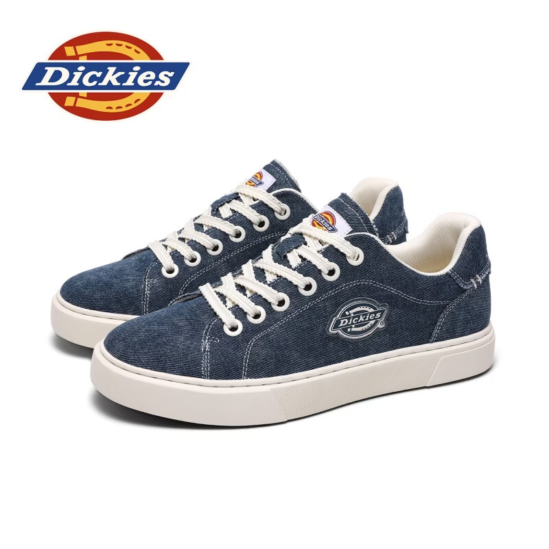 Dickies品牌男鞋2026夏季新款时尚帆布鞋百搭休闲板鞋耐磨防滑透气休闲鞋 蓝色 41