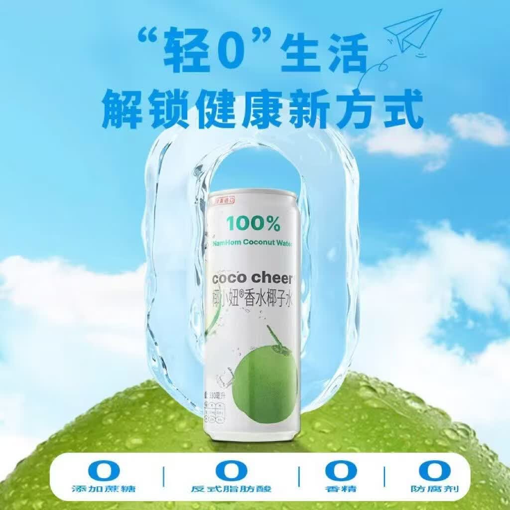 椰小妞越南原瓶进口NFC100%香水椰子水 0脂电解质椰子饮料夏日畅饮整箱 24听（12听*2箱）