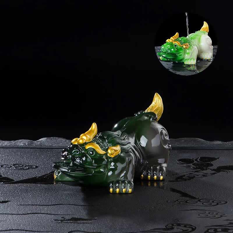 系颜家用可养招财貔貅金蟾变色茶宠摆件茶桌茶道配件轻奢礼品 貔貅(绿色)