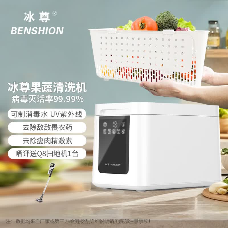 冰尊（BENSHION）果蔬清洗机家用洗菜机去除细菌农药瘦肉精激素食材净化机果蔬解毒机净化器 机器标配
