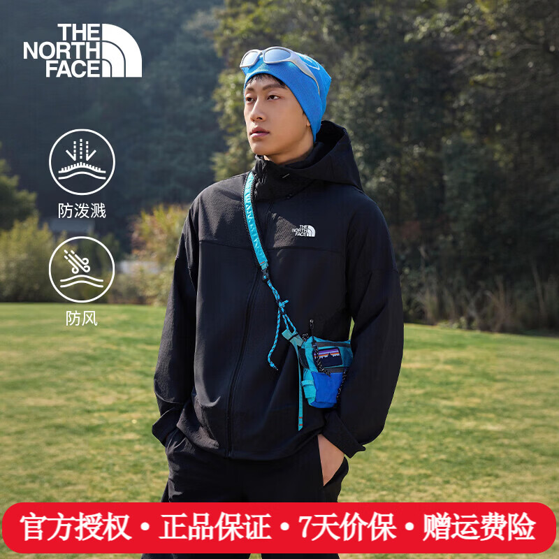 The North Face北面软壳衣男26春夏新款户外防风防泼溅休闲轻便保暖夹克外套8G75 JK3/宇宙黑 2XL /185/116A