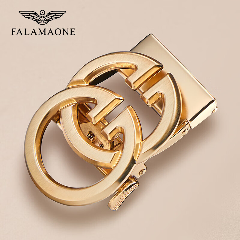FALAMAONE法莱阿玛尼皮带不带头自动扣腰带扣头皮带头男款扣头 PD824Q枪色/单扣头 3.5cm 宽带身适用-单扣头不含带身