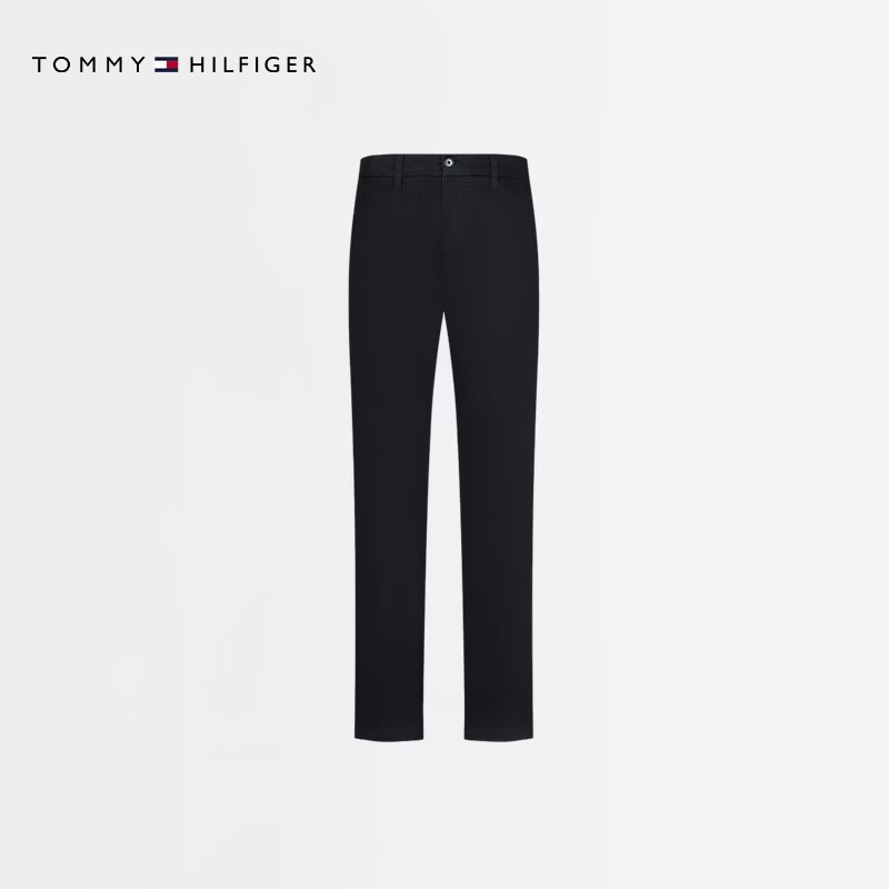 Tommy Hilfiger【弹力直筒】26春夏新款男装潮流多色通勤商务西裤休闲长裤 曜岩黑001 -直筒版-拍大一码 34 (2.7尺)