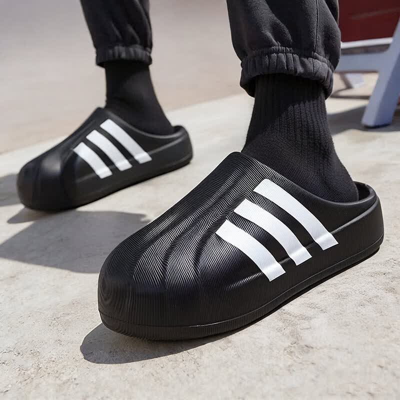 阿迪达斯（adidas）三叶草拖鞋男鞋女鞋 26春夏新款运动休闲鞋凉鞋穆勒鞋厨师鞋 IG8277/黑白配色 43