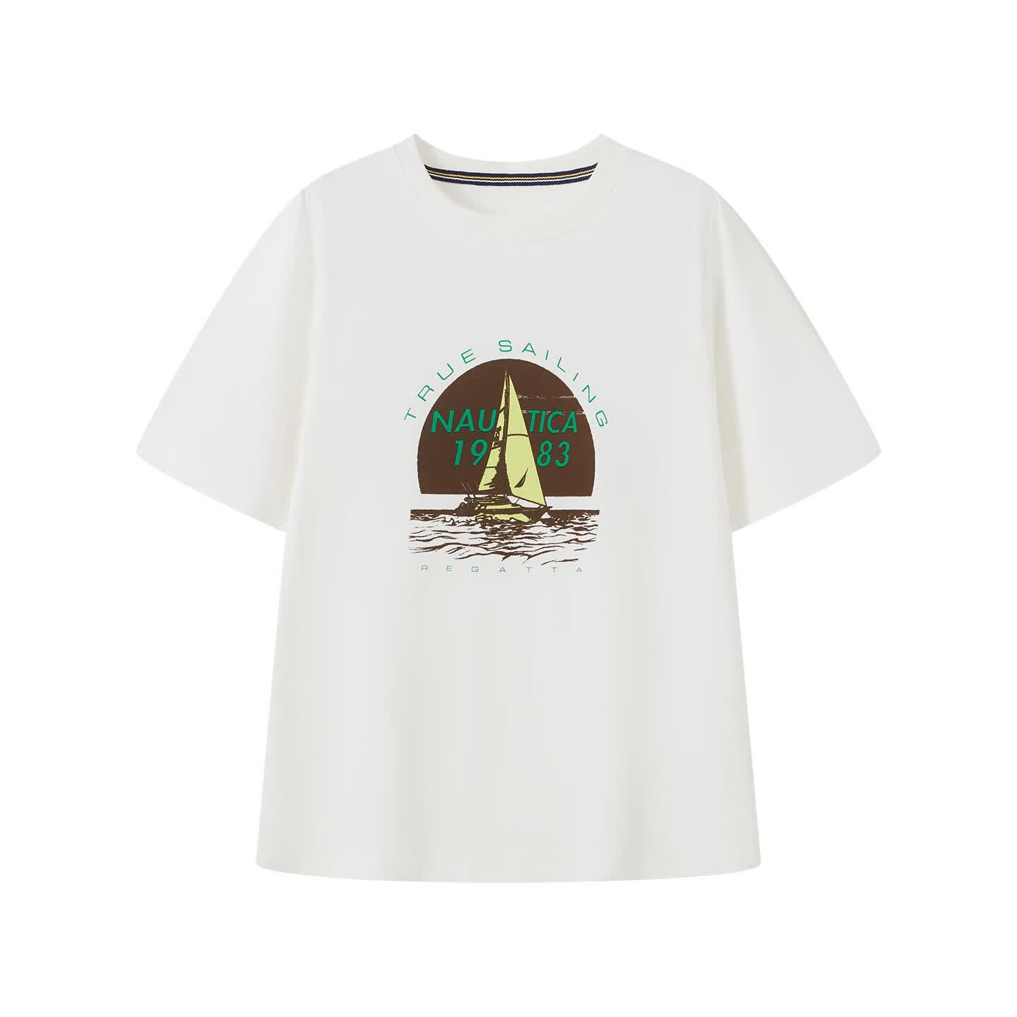 诺帝卡(NAUTICA)NAUTICA诺帝卡童装男童短袖t恤儿童夏装透气半袖2026新款女孩上衣 白色 170