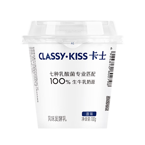 卡士（CLASSY.KISS）【全程冷链】100g*6杯乳酸菌原味酸奶 低温酸奶 风味发酵乳