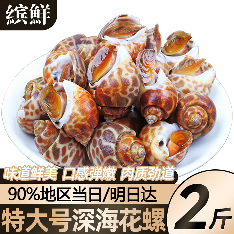 缤鲜花螺鲜活新鲜海螺特大号海鲜水产鲜活鲜冻冷冻东风螺特大花螺贝类 【无沙】特大号 1000g （25-45只/斤）净