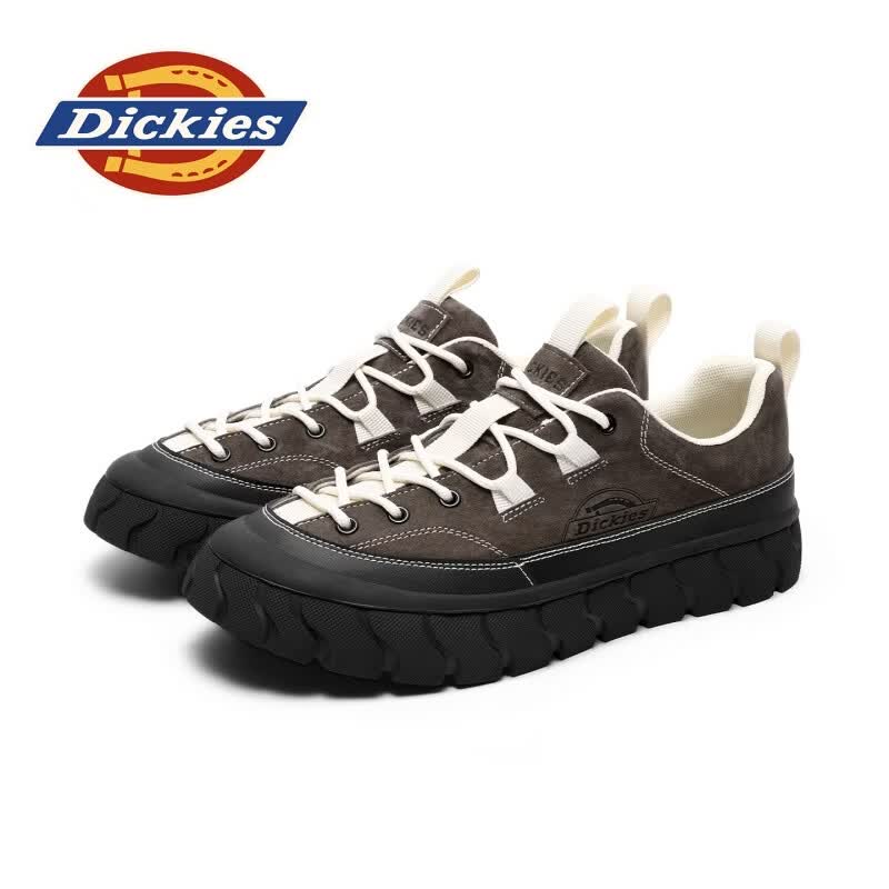 Dickies品牌男鞋2026夏季新款复古百搭潮流板鞋男户外厚底增高运动休闲鞋 棕色 39