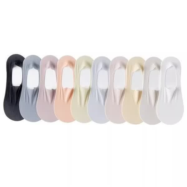 船袜超薄夏季棉底浅口隐形袜子女士硅胶防滑不掉跟夏天薄款袜纯色 随机颜色【4双】超薄无痕 均码