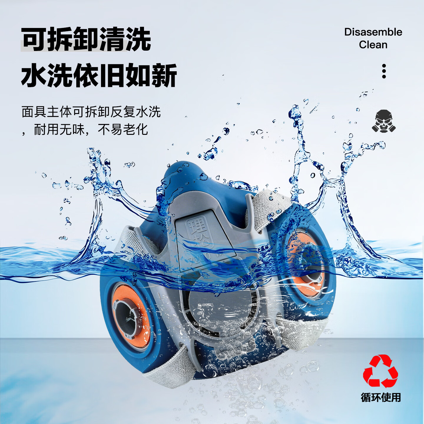 理松电焊/焊工专用防尘防烟面具口罩 防重金属粉尘/重度工业粉尘/超细微粉尘KP100等级活性炭面罩通用3m7502+2097 7200主体+5对2097滤棉【送防火花盖】