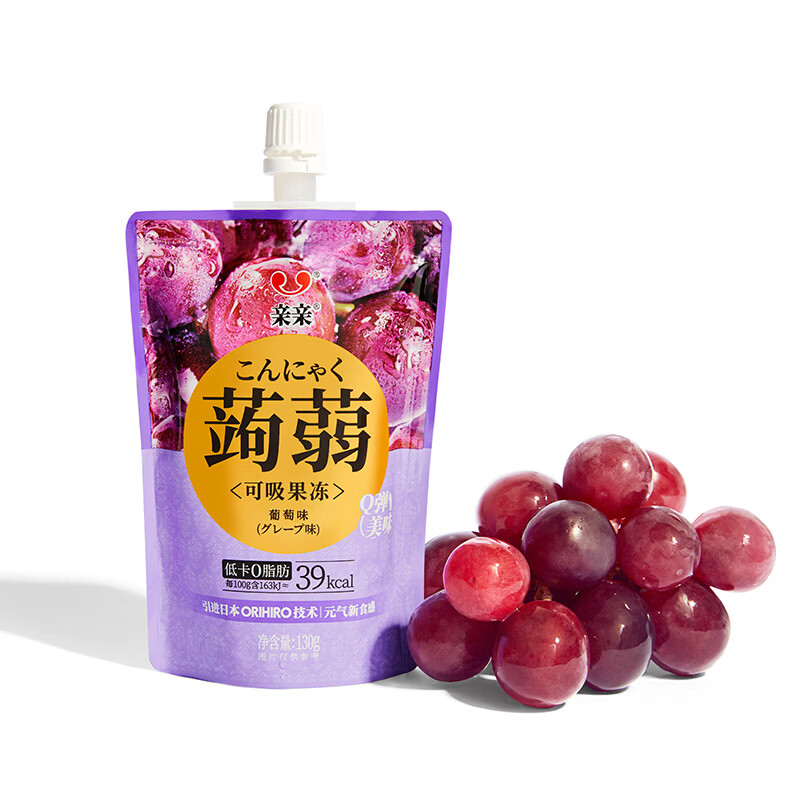 Qinqin亲亲蒟蒻果冻吸吸果冻130g/包低卡0脂肪休闲零食便携装