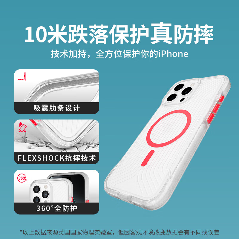 TECH21苹果专用手机壳磁吸硬壳带挂绳FlexPro iphone16promax/16pro保护壳抗摔抗黄【苹果合作品牌】 磁吸霓虹粉 苹果16ProMax